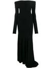 ALEXANDRE VAUTHIER BARDOT LONG SLEEVE EVENING DRESS