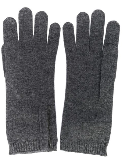 Brunello Cucinelli Fine Knit Gloves - 灰色 In Grey
