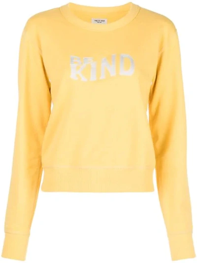 Rag & Bone Be Kind Embroidered Sweatshirt In Yellow