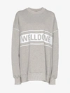 We11 Done We11done Oversized Reflective Logo Sweatshirt In Grey