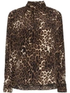 NILI LOTAN ALANA LEOPARD PRINT SILK BLOUSE