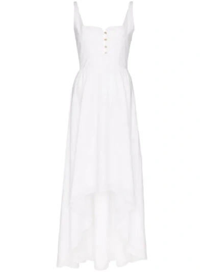 Esteban Cortazar Pleated Cotton Midi Dress In White