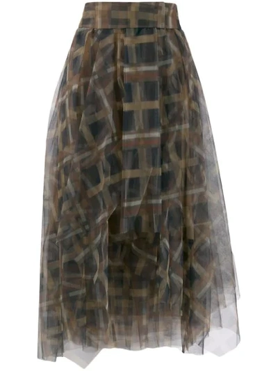 Brunello Cucinelli Tulle Midi Skirt In C003