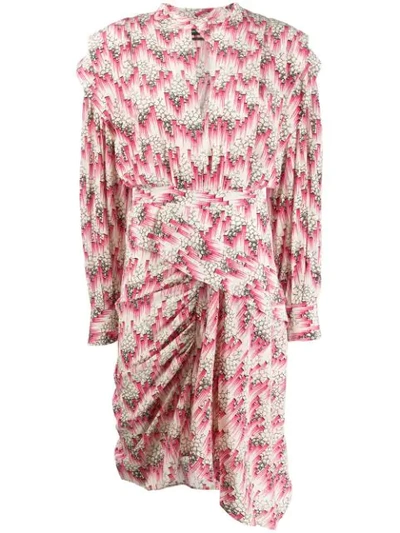 Isabel Marant Rieti Printed Stretch-silk Dress In Pink ,neutral
