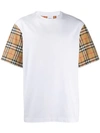 BURBERRY CHECKED SLEEVES T-SHIRT