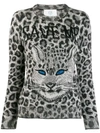 Alberta Ferretti Animal Print Jumper In Grey