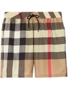 BURBERRY CHECKED DRAWSTRING SWIM SHORTS