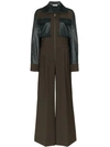 REJINA PYO TATE FAUX LEATHER-TRIMMED JUMPSUIT
