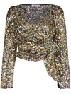 ATTICO SEQUIN WRAP TOP