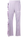 PALM ANGELS PALM ANGELS RUFFLE DETAIL SWEATPANTS - 紫色