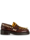 MARNI MARNI PIERCING LEOPARD PRINT MOCCASINS - 棕色