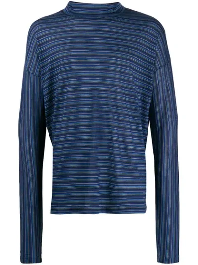 Marni Woven Turtleneck Top In Blue