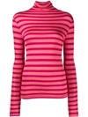 SEMICOUTURE STRIPE ROLL-NECK TOP