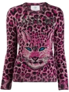 Alberta Ferretti Cheetah Print Sweater In Pink