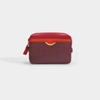 ANYA HINDMARCH Scoop Double Zip Wallet On Strap in Burgundy Grained Leather