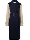 VICTORIA BECKHAM CONTRAST SLEEVE FITTED COAT
