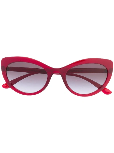 Dolce & Gabbana Cat Eye Sunglasses In Red