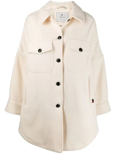 Woolrich Single-breasted Coat In Neutrals