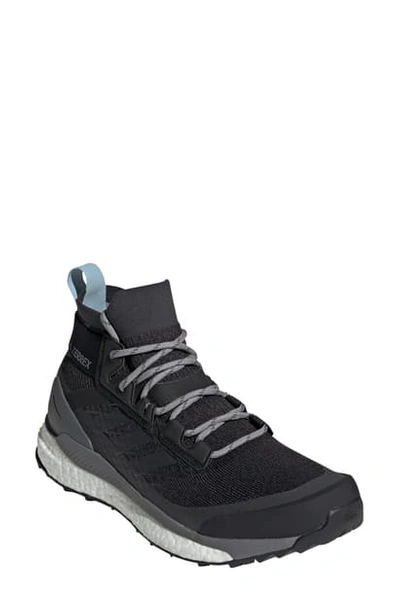 Adidas Originals Terrex Free Hiker Water Repellent Hiking Boot In Carbon/ Blue Tint/ Ash Grey