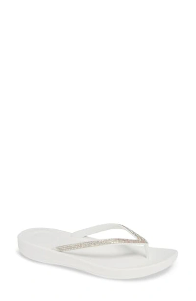 Fitflop Iqushion(tm) Splash Crystal Flip Flop In Urban White 194