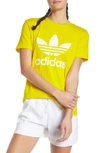 Adidas Originals Adidas Trefoil Tee In Yellow