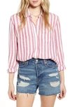 Rails Charli Striped Button-down Shirt In Carmine Stripe
