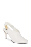 Karl Lagerfeld Maddie Slingback Pump In Bright White Leather