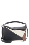 LOEWE SMALL PUZZLE COLORBLOCK LEATHER BAG - BLACK,322.30IS21