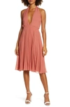 ALI & JAY SOHO HOUSE PLEATED CHIFFON HALTER DRESS,706-0488