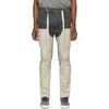 FEAR OF GOD FEAR OF GOD GREEN AND OFF-WHITE DOUBLE FRONT TROUSERS