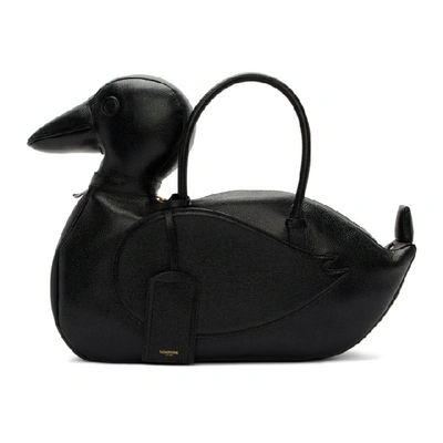 Thom Browne Pebbled Black Duck Icon Bag In 001 Black