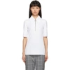 TIBI WHITE CREPE STRUCTURED POLO