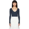 TIBI NAVY TECH RIBBED BODYSUIT