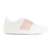 Valentino Open Two-tone Leather Sneakers In 834 Wht Wat