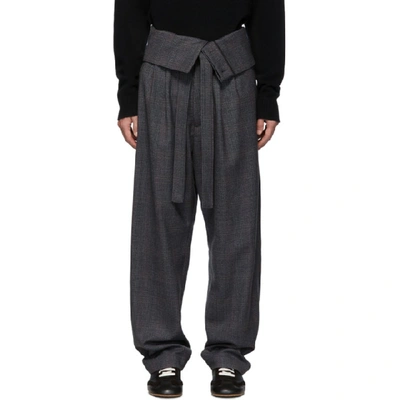 Loewe Exaggerated High-rise Wool Trousers In Grey