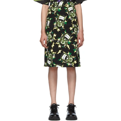 Prada Black Universal Studios Edition Frankenstein Pencil Skirt In Black,multi