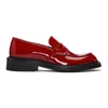 Prada Red Patent Loafers In Red