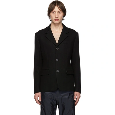 Prada Black Spread Collar Runway Blazer