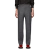 Prada Grey Wool Prince Of Wales Trousers In Grey