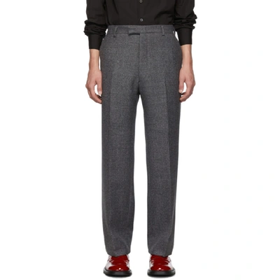 Prada Grey Wool Prince Of Wales Trousers