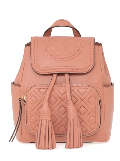 Tory Burch Fleming Mini Quilted Leather Backpack In Tramonto