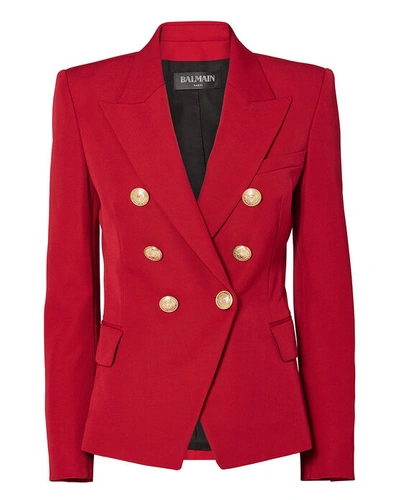 Balmain Classic Double-breasted Red Blazer