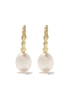 WOUTERS & HENDRIX GOLD 18KT YELLOW GOLD ORGANIC PEARL HOOPS