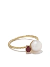WOUTERS & HENDRIX GOLD 18KT YELLOW GOLD UZERAI EXCLUSIVE PEARL & RUBY RING