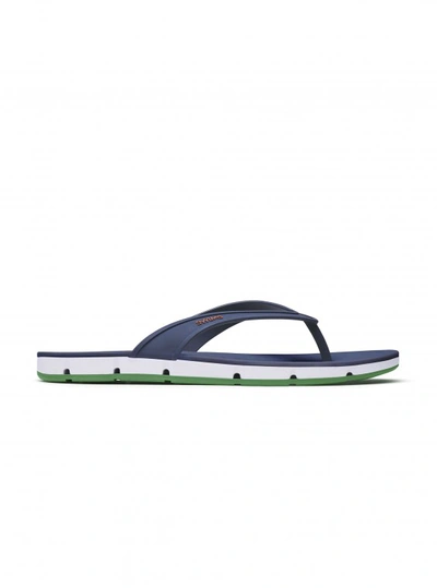 Robert Graham Men's Breeze Thong Sandal In Seaport /alloy Size: 13 By  In Seaport Blue,alloy