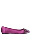 Roger Vivier Ballet Flats In Mauve