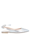 TOD'S TOD'S WOMAN BALLET FLATS SILVER SIZE 5.5 SOFT LEATHER,11742604ID 13