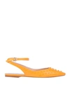 TOD'S TOD'S WOMAN BALLET FLATS OCHER SIZE 7.5 SOFT LEATHER,11743357MD 5