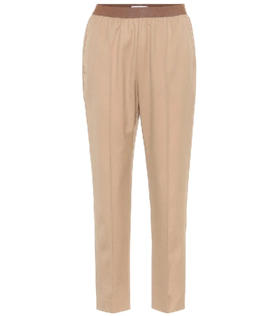 Agnona High-rise Wool And Cashmere Pants In Beige