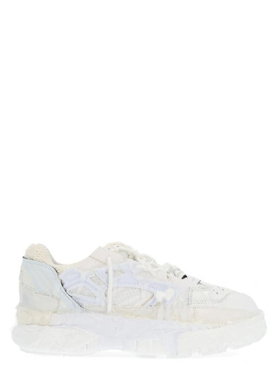 Maison Margiela Fusion Leather And Mesh Trainers In White